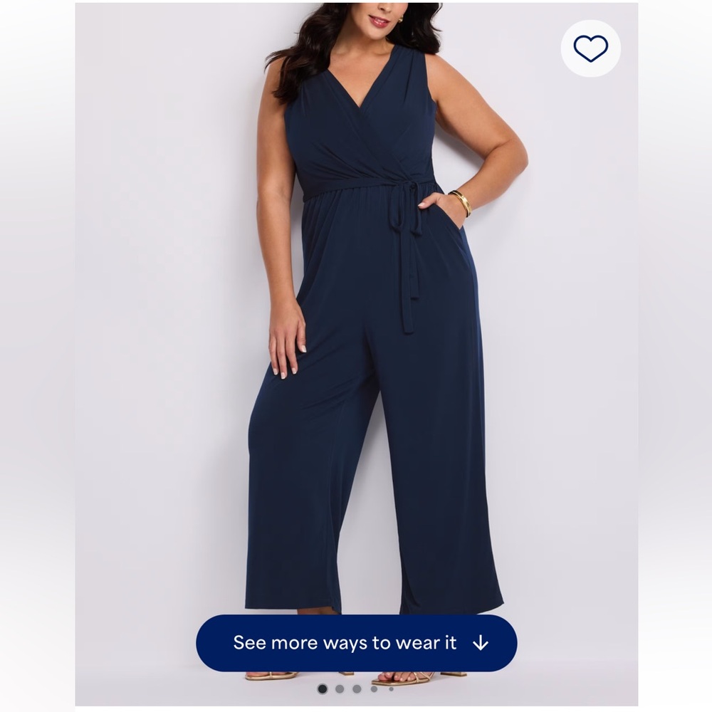 Navy Floral Jumpsuit - Picture 10 of 12